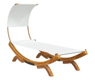 Zunanja postelja s streho 100x200x126 cm trden les krem