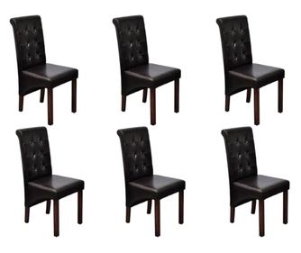 Stolice za blagovaonicu, 6 kom., smeđe, umjetna koža