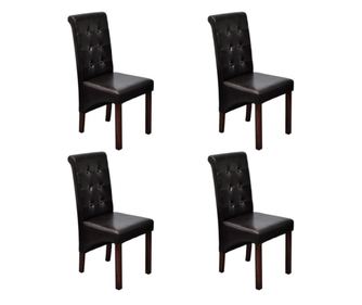 Stolice za kuhinju, 4 kom., smeđe, umjetna koža