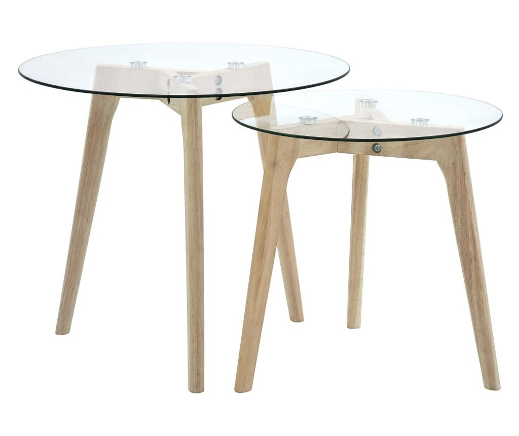 Asztalkészlet kisasztalok, 2 db, edzett üveg
