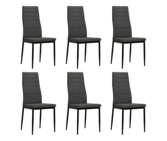 Kuhinjska stoli, 6 kosov, temno siva, tekstilni material