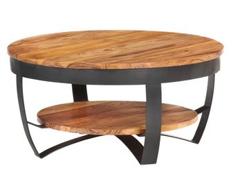 Stolić za kavu, 65 x 65 x 32 cm, masivno drvo akacije