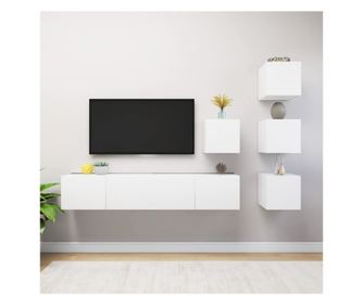 Set TV ormarića, 6 dijelova, bijela, iverica