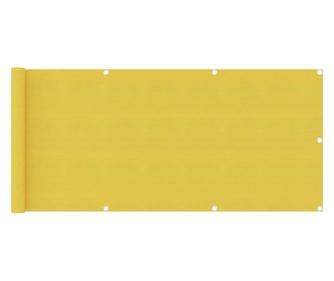Балконски параван, жълт, 75x500 см, HDPE