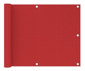 Balkonski zastor crveni 75 x 500 cm HDPE