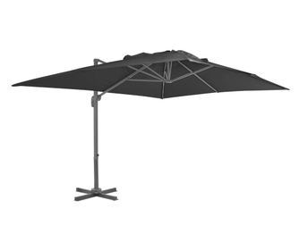 Κρεμαστή Ομπρέλα με Ιστό Αλουμινίου, Ανθρακί, 400x300 εκ.
