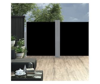 Retractable oldalkar, fekete, 140 x 600 cm