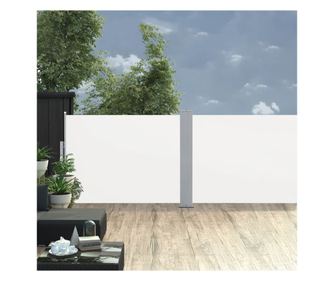 Αναδιπλούμενο πλαϊνό σκίαστρο, κρεμ, 120 x 1000 εκ.