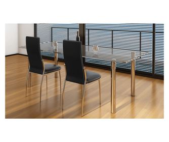 Kuhinjske stolice, 2 kom., crna, umjetna koža