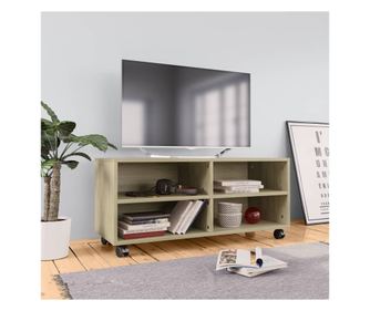 TV komoda s kotačima, hrast Sonoma, 90x35x35, iverica