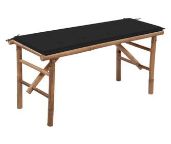 Sklopiva vrtna klupa s jastukom, 118 cm, bambus