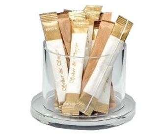 RAKI Suport rotund acrilic pentru pliculete zahar, 10xh7cm