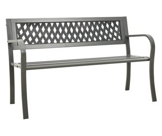 Vrtna klupa, siva, 125 cm, čelik