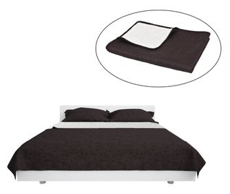 Oboustranný prošívaný přehoz na postel 170x210 cm hnědo-krémový