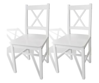 Kuhinjske stolice, 2 kom., bijele, borovo drvo