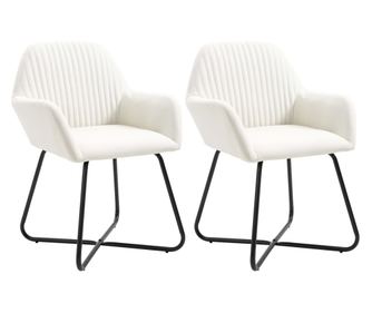 Kuhinjske stolice, 2 kom., krem, tekstil