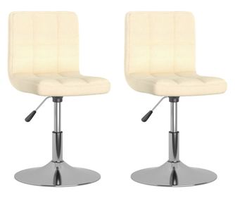 Vrtljivi jedilni stoli 2 kosa krem blago