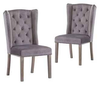 Kuhinjske stolice, 2 kom., siva, baršun