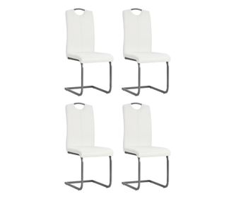 Konzolové jídelní židle 4 ks bílé umělá kůže