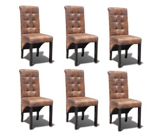 Stolice za kuhinju, 6 kom., smeđe, umjetna koža