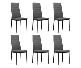 Jedilni stoli 6 kosov svetlo sivo blago