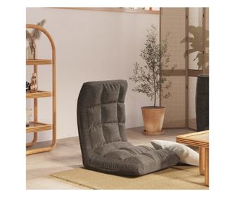 Sklopiva podna stolica, tamno siva, tekstil