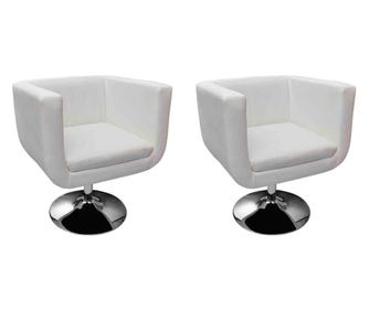 Barski stoli 2 kosa belo umetno usnje