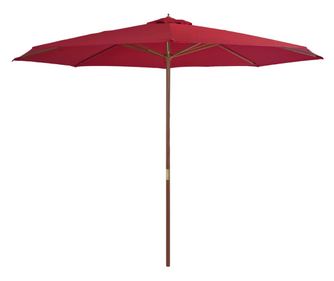 burgundi vörös kültéri napernyő farúddal 350 cm