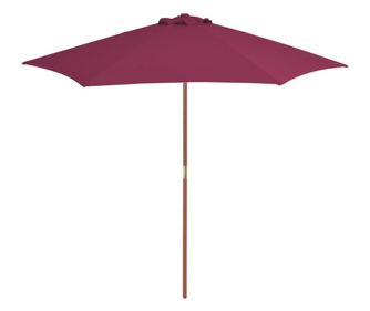 Sončna dežnica za zunanjo uporabo, leseni steber, bordo rdeča, 270 cm