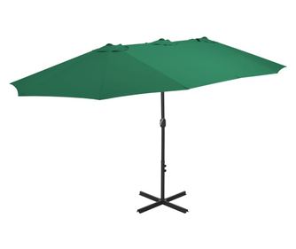 Zunanji sončnik, aluminijast drog, zelen, 460x270 cm