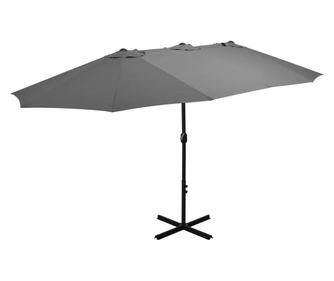 Vrtni suncobran s aluminijskom šipkom 460 x 270 cm antracit