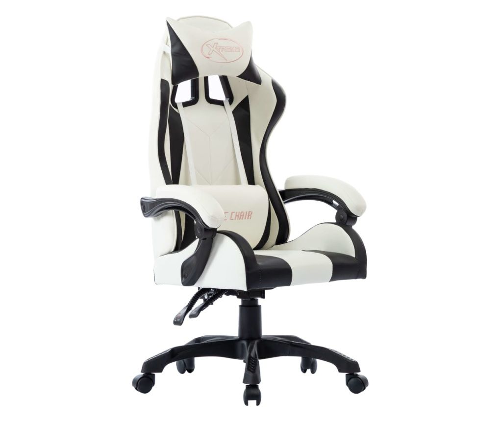 Racing stolac, crni, umjetna koža