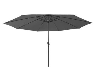 Sončna dežnik z LED lučmi in antracitno kovinsko palico 400 cm