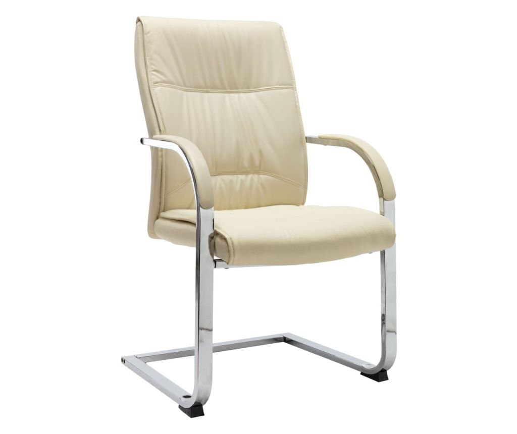 Konzolna pisarniška stolica, krem, ekološka usnja