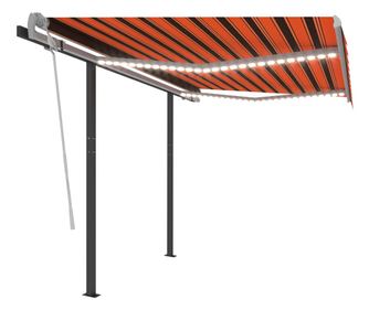 Copertina automata cu senzor vant&ampLED, portocaliu/maro, 3x2,5 m
