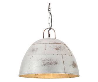 Industriální vintage závěsné svítidlo 25 W stříbrné kulaté 31cm
