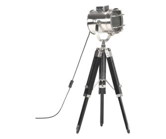 Stojací lampa na stativu černá masivní mangovníkové dřevo 69 cm