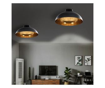 Lusteri, 2 kom., crna i zlatna, polusferna, E27