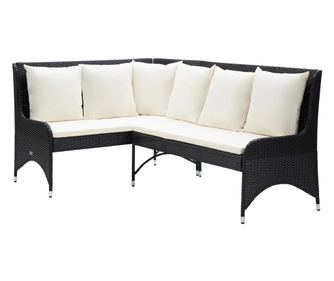 Kutne garniture za vrt, 2 kom., crna, poliratan