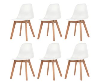 Jedilni stoli 6 kosov bela plastika