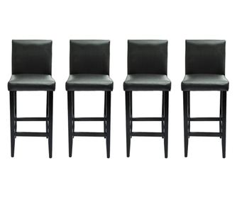 Barski stolčki 4 kosi črno umetno usnje