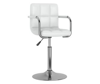 Jedilni stol belo umetno usnje