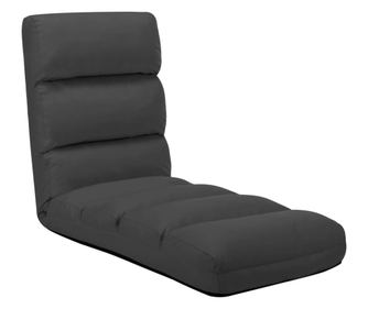 Sklopiva podna stolica, antracit, ekološka koža