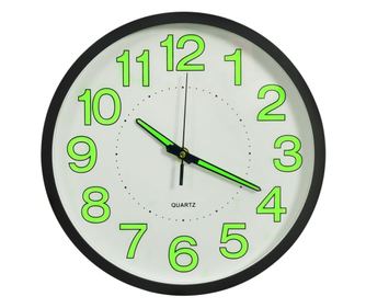 325166 Luminous Wall Clock Black 30 cm