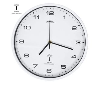 Radijski upravljan zidni sat s kvarcnim mehanizmom 31 cm bijeli