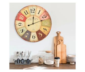 Stenski vintage barvni ura, 60 cm