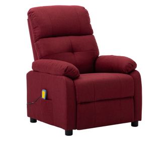 Masažna naslonjača na razvlačenje, vinsko crvena, tekstilni materijal