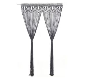 Macramé závěs antracitový 140 x 240 cm bavlna