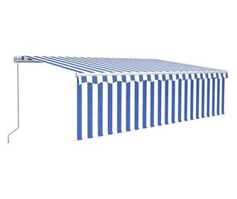 Tenda na ručno uvlačenje s roletom 5 x 3 m plavo-bijela