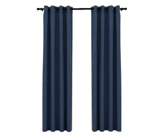 Zavjese za zamračivanje s prstenima 2 kom plave 140 x 225 cm